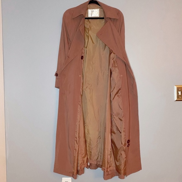 TOWNE from London Fog Trench Coat Dusty Rose Size 8 - Picture 3 of 8